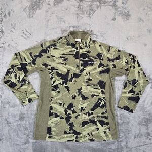 Columbia Camo Camouflage 1/4 Zip Fleece Sweater Size Small